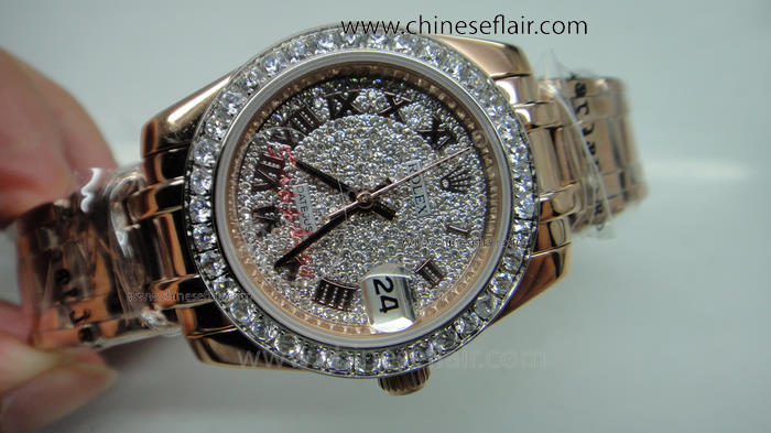 New Rolex Pearlmaster Replica Watch / Rose Gold Diamond